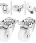 1 Inch Swivel Caster Wheels With Rubber Base For Furniture Trolleys And Projects, close-up of wheels with ball bearing feature.