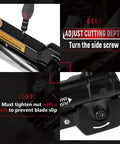 Heavy Duty Xmc Armored Cable Cutter Snips Up To 3/8 Inch Bx Ac Mc Wire With Fully Adjustable Blade For Greenfield Conduit showing adjustable cutting depth feature.