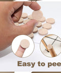 Beige 0.8-inch self-adhesive wool felt furniture pads for chair legs, 96 pcs on 3 sheets
