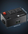 Relay Module For CNC Machines And Dust Collectors With Synchronous Control, 110V US Sockets, Black, Dimensions Shown
