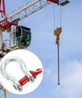 One Half Inch Galvanized Screw Pin Anchor Shackle Two Ton Kickass Lifting Rig For Trucks Built Strong With Zero Drama Off Road Tow Hook Mount Industrial Hardware Kit on a crane.