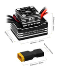 High Torque 3548 1400KV Brushless Outrunner Motor With AM32 80A ESC For 1 By 10 Scale RC Crawler Upgrade, ESC dimensions visible