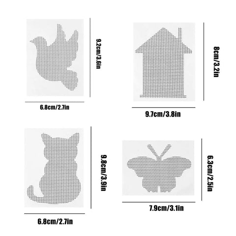 Decorative cartoon pattern patches from Heavy Duty Screen Patch Repair Kit With Mesh Tape And Adhesive Patch for quick fix.