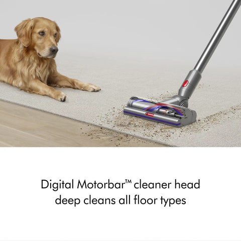 V15 Detect Cordless Vacuum Cleaner With Smart Dust Detection And Power Trigger on carpet with pet hair and dirt