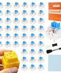 120 Pack Blue MX-Compatible 3-Pin Mechanical Keyboard Switches With Switch Puller, Cleaning Brush, And Cloth Go-To DIY Switch Kit For 3D Prints, Replacements, And Custom Keyboard Builds: blue switch set with accessories