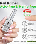 Nail Dehydrator And Primer Set For Gel Nails And Press Ons Acid Free And HEMA Free Nail Prep No Lamp Needed No Lift Primer