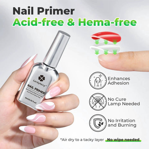 Nail Dehydrator And Primer Set For Gel Nails And Press Ons Acid Free And HEMA Free Nail Prep No Lamp Needed No Lift Primer