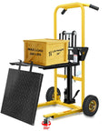 Hydraulic Material Lift Pallet Jack Table Cart With 480 Lb Capacity And 35 Inch Lift Swivel Wheels Steel Platform Board Yellow