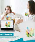 Direct To Film Transfer Paper Kit For Diy Crafters 50 Sheets A4 Size 8.5 By 11 Inches Printable Heat Transfer Paper For Sublimation On T Shirts And Textiles Pretreat Transparent Iron On Paper with graphic design on computer and clothing