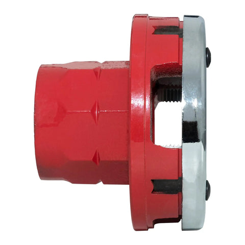 Side view of Replacement Two Inch Die Head For Ratchet Pipe Threader Kits, Pro Grade Beefy Cast Iron Die, Fits Ratchet Systems