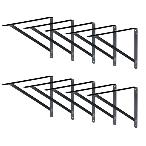 Beefy Black Steel Heavy Duty Shelf Brackets Set For Garage And Home Shelving Systems 19 And A Quarter Inch By 12 And A Half Inch 10 Pack