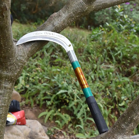 Heavy Duty Grass Sickle For Weeding And Brush Clearing With Carbon Steel Blade And Iron Handle, Do It All Garden Tool in tree