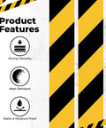 2 Inch By 108 Foot Black And Yellow Floor Safety Tape With Heavy Duty Adhesive Waterproof And Tear Resistant Features