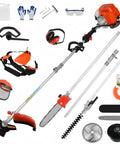 Beast 5 In 1 Gas Powered Weed Eater with 52cc 2 Stroke Engine, detachable pole, and attachments for yard care