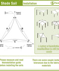 Installation diagram for Beige Triangle Sun Shade Sail 6x6x6 Heavy Duty Canopy UV Block Air Permeable HDPE Shade Cloth.
