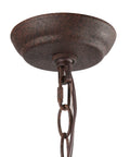 Go To Farmhouse Orb Chandelier Pendant Light with Handmade Weathered Wood Finish and Rustic Bronze Accents ceiling canopy