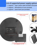 ComXim 4.53 Inch Black Rotating Display Stand Electric Turntable Spinning Platform showing power supply options and battery compartment.