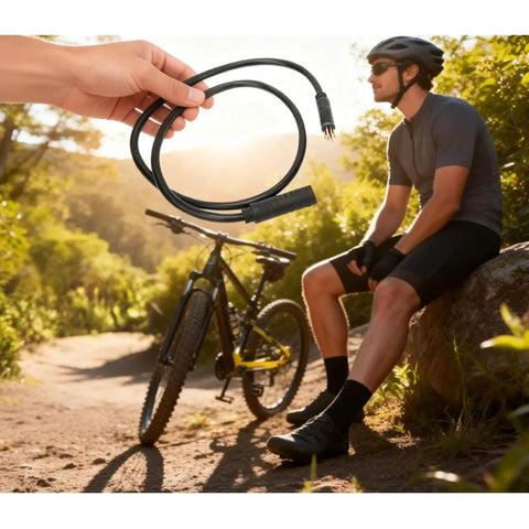 9 Pin Ebike Motor Extension Cable With Female To Male Connectors Waterproof Ebike Wire Kit For Ebikes And EScooters Ride Ready 1.5 By 600 Millimeter Flexible Durable High Quality