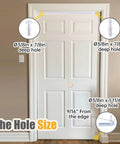 Premium Bifold Closet Door Hardware Kit With Solid One Piece 36 Inch Track showing hole sizes for installation with labeled depth measurements.