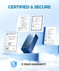 Certificates of compliance and 3-year warranty for Triple Frequency Ultrasonic Jewelry Cleaner With 50KHz 55KHz 60KHz Modes