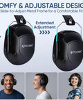 Noise Canceling Ear Muffs for Grownups With 26 dB NRR Adjustable Safety Earmuffs for Construction and Travel, black, side view