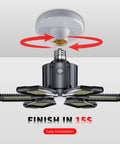 Motion Sensor Garage Light With Upgraded PIR, 20000 Lumen Output 200W Ceiling LED shown for easy E27 installation