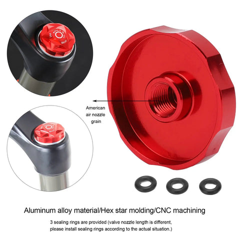 Front Fork Cover For Mountain And Road Bikes, Suspension Cap And Air Chamber Shield With 3 Washers in red aluminum alloy