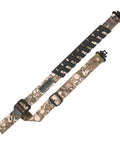 Baktrak Traction Web Rifle Sling With 36 Inch Length And 500 Pound Rated Swivels Dope Slim Non Slip Pad Veil Terrain Camo shown flat