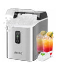 Nugget Ice Maker Countertop With 42 Lbs Per Day Output 24 Hour Ice Machine 1.5L Water Tank Rapid Ice Release in 6 Minutes
