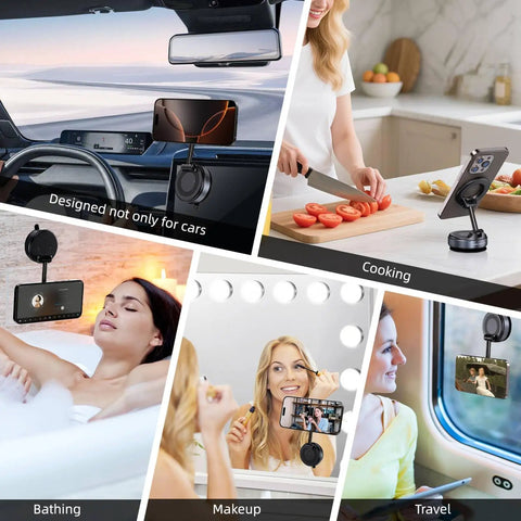 Vacuum Magnetic Car Phone Holder For MagSafe Hands Free 360 Degree Rotatable Mount With Solid Suction for diverse uses