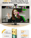 USB 3.2 device comparison showing clearer image quality with Long Reach Usb Extension Cable Male To Female Extender Cord in use.