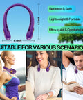 Purple Portable Neck Fan With Hands Free Wearable Design, Bladeless USB Rechargeable Personal Fan, suitable for multiple scenarios.