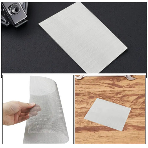 4 Piece Stainless Steel Vehicle Bumper Repair Mesh Kit Silver For Quick Hole Fix On Car Bumpers And Fenders Easy Install Durable Body Patch Solution For DIY Enthusiasts