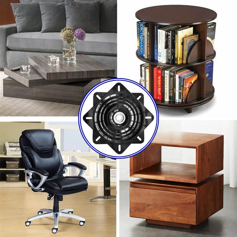 Beefed Up Heavy Duty 10 Inch Bar Stool Swivel Plate With Solid Ring Ball Bearings for furniture and seating applications.