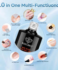 10 In One Nail Gel Glue Base Coat Brush On Nail Polish Glue 15ml For Tips And Rhinestones Blooming Art Hema Free Gel Kit