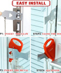 Installation steps of Portable Travel Door Lock No Drill Install Easy To Use For Airbnb And Hotel Rooms Privacy And Extra Safety Solid Removable Door Jammer Latch For Home Apartment School Self Defense.