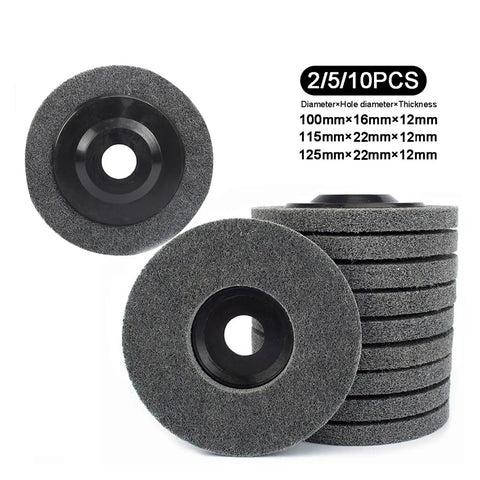 Dope 4 To 5 Inch Nylon Fiber Polishing Wheels with Abrasive Discs, gray buffing wheels for stainless steel polishing.