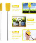 Long Stem Soil Moisture Meter For Deep Readings, Plant Hygrometer And Water Monitor, 2-pack, with step-by-step usage guide