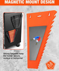 Two Pack Magnetic Wrench Organizer Rack With Strong Magnetic Backing 32 Slot Wrench Holder mounted vertically on metal surface
