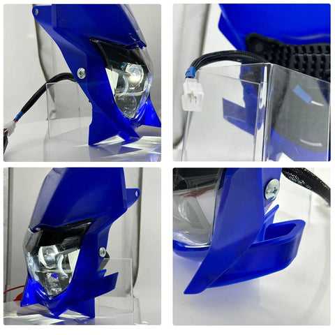 Rugged Dirt Bike LED Headlight Kit With High Beam Low Beam DRL For Yamaha WR250F WR450F 2002-2025 Super Bright 2900 Lumens High 2000 Lumens Low 6000K White Night Riding Upgrade