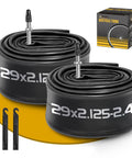 Two Pack 29 Inch Bike Tube With 48mm Presta Valve Fits 29 x 2.125 To 2.4 MTB Tires Butyl Rubber Inner Tube Plus Two Tire Levers