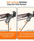 Close-up of Heavy Duty Kayak Storage Hoist For Garage Ceiling With 180 Lb Capacity showing pulley system and safety lock mechanism.
