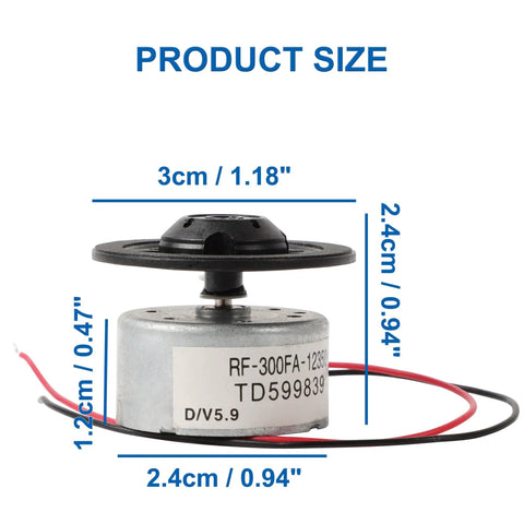 Product size of DC Five Point Nine Volt Spindle Motor For DVD CD Players With Metal RF300FA12350 Micro Motor Replacement Part