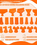 20 Piece Hose ID Coolant Nozzle Set For Modular Lines And Fittings, One Quarter Inch Nozzles, Durable Plastic Construction