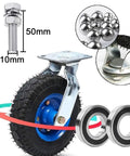 Top Shelf Heavy Duty Industrial Plate Casters With Brakes 6 8 10 Inch Furniture Wheels Set Of Two showcasing a durable rubber wheel with steel mount.