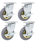 Heavy Duty Swivel Caster Wheels Featuring Dead Silent Rubber Treads And Secure Locking Brakes Rolling Smooth As Butter With 360 Degree Turn For Cabinets Furniture Shelves Mobile Base Kit Pack Of Four