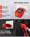 Circuit Breaker Locator And GFCI Outlet Tester Digital Circuit Finder For Home Wiring No Fuss Quick Breaker Scan And Outlet Wiring Check Open Circuit Detection Portable Electrical Diagnostic Tool, red NF-827S