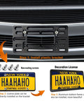 Front License Plate Mounting Kit No Drill Easy Install Plastic Front Plate Adapter With Black Aluminum Frame Car Tag Holder Cover