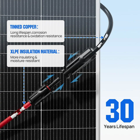 Integrated Solar Connector Kit With 2 To 4 Y Branch Parallel PV Adapter Cable For Solar Panels M FF And F MM Connectors