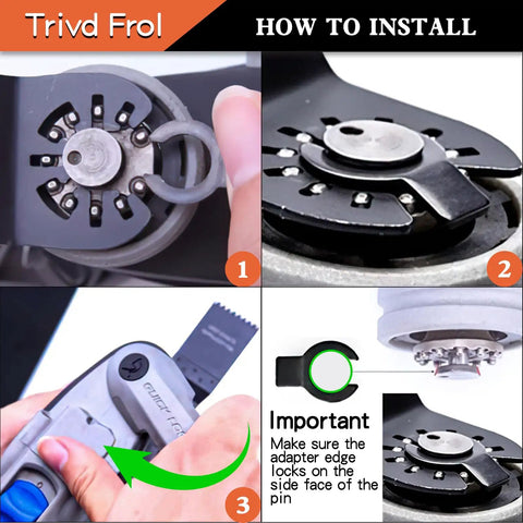 How to install Badass 20 Piece Pack Curved Edge Oscillating Saw Blades featuring Japanese Steel Teeth with step-by-step instructions.